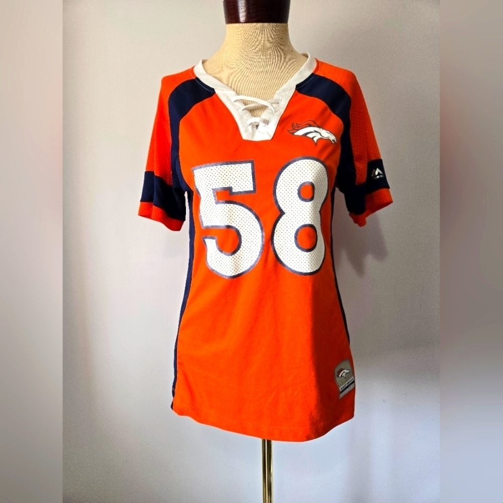 DENVER BRONCOS NFL Von Miller Short Sleeve Lace Up Chest Jersey. Size M